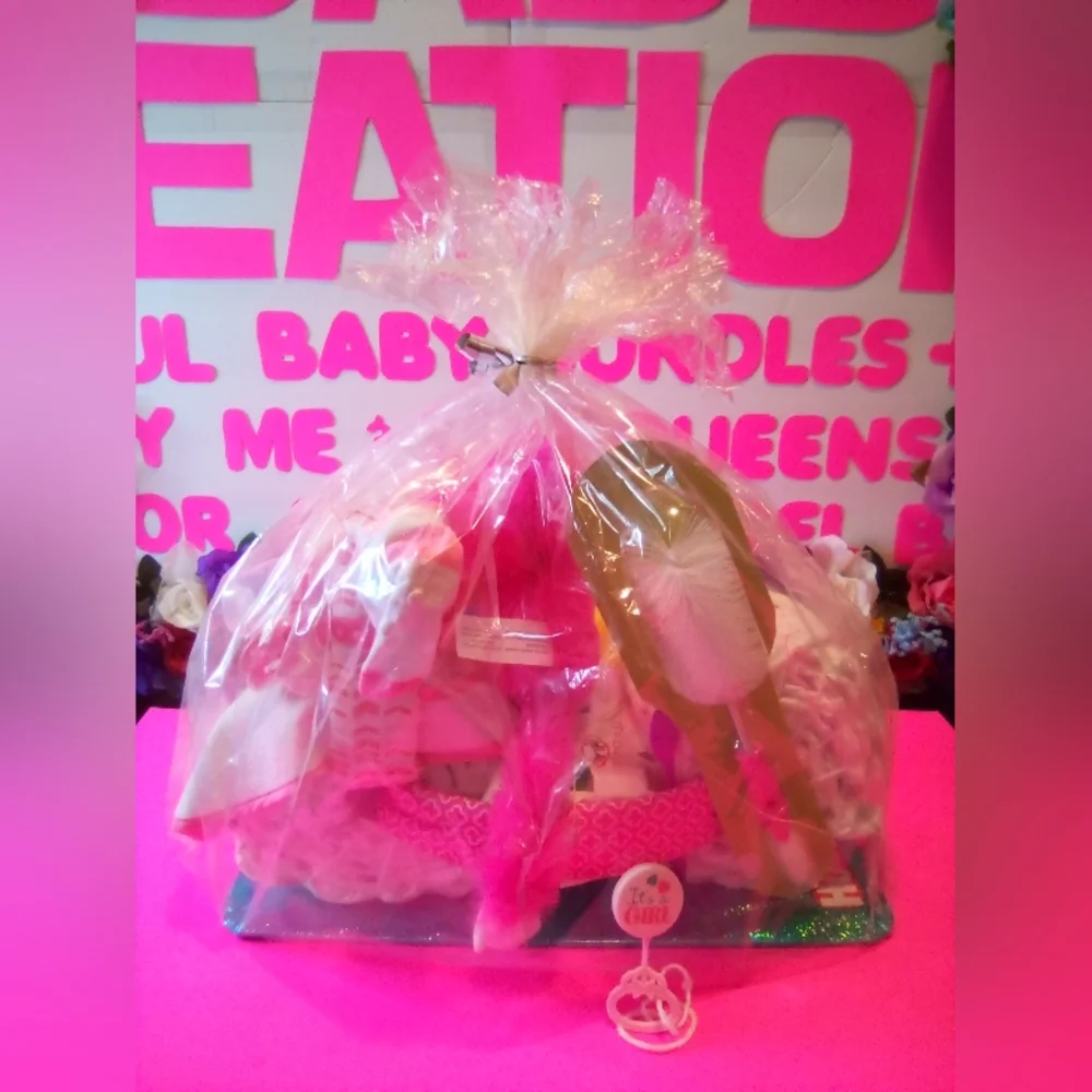 #151๐๐ผ๐จ ALREADY GONE ๐จMOTORCYCLE DIAPER CAKE ("FOR A BABY GIRL") - Picture 8 of 10